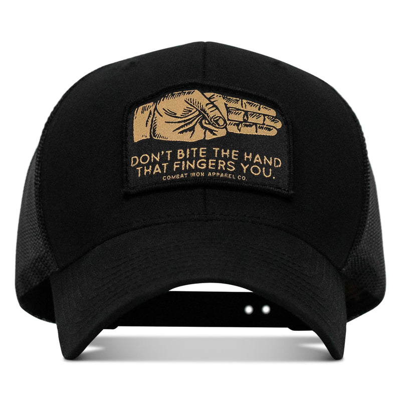 Load image into Gallery viewer, Don't Bite The Hand That Fingers you Patch Snapback Hat