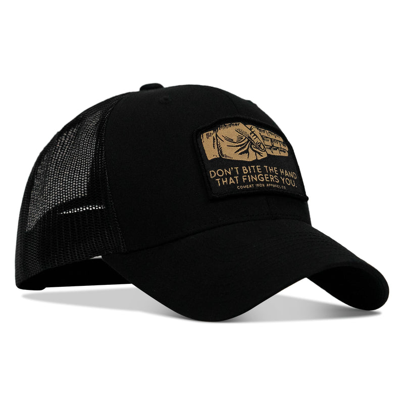 Load image into Gallery viewer, Don't Bite The Hand That Fingers you Patch Snapback Hat