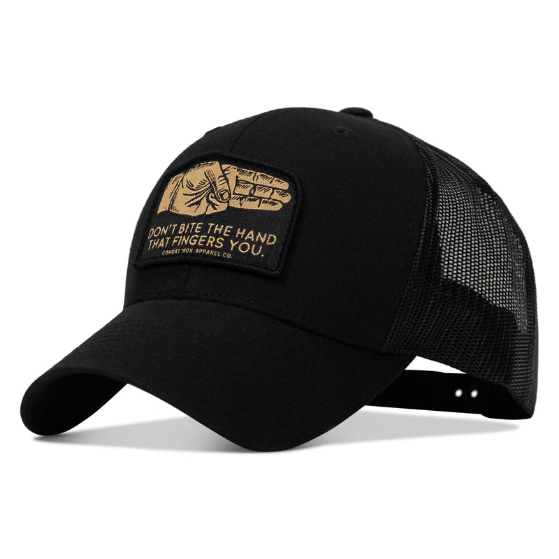 Load image into Gallery viewer, Don't Bite The Hand That Fingers you Patch Snapback Hat