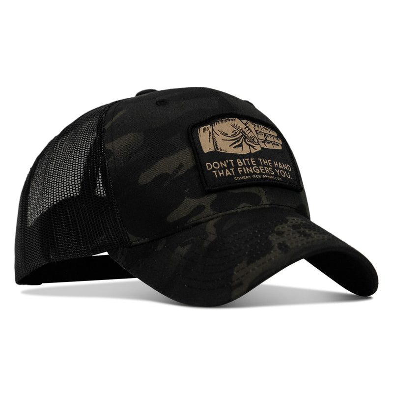Load image into Gallery viewer, Don't Bite The Hand That Fingers you Patch Snapback Hat