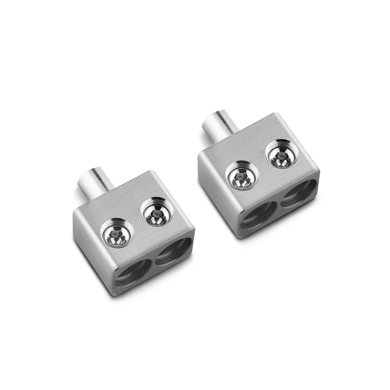 Load image into Gallery viewer, Dual 1/0-GA to 1/0-GA Amp Input Reducers with Offset Stub