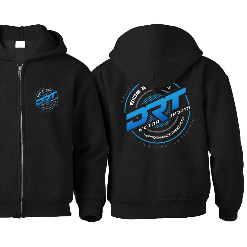 Load image into Gallery viewer, Front/Back view of a motorsport-inspired hoodie showing hood shape.