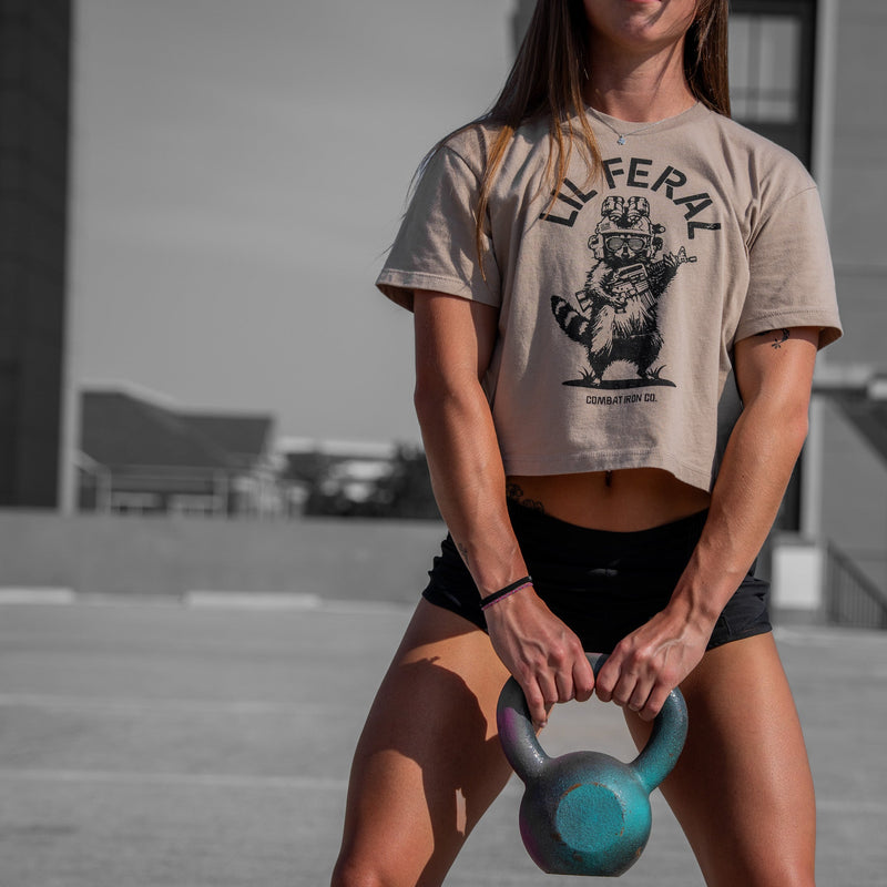 Load image into Gallery viewer, Lil Feral Raccoon Women's Crop T-Shirt