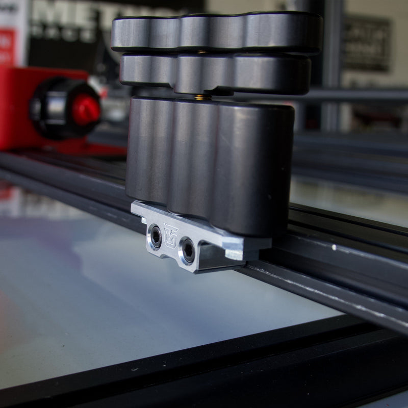 Load image into Gallery viewer, Billet aluminum Rotopax mount adapter for extrusion roof rack cross bars.