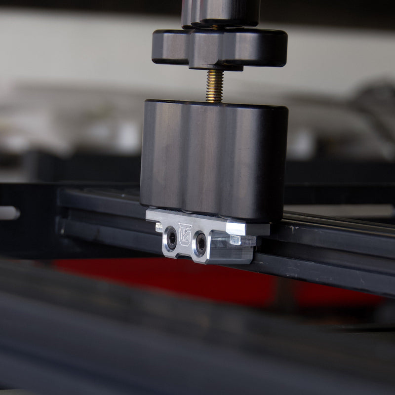 Load image into Gallery viewer, Billet aluminum Rotopax mount adapter for extrusion roof rack cross bars.