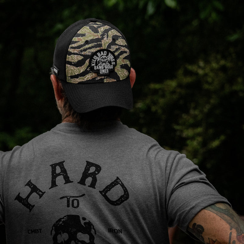 Load image into Gallery viewer, Kill Bad Vibes Skull Patch Original Ripstop Snapback Hat
