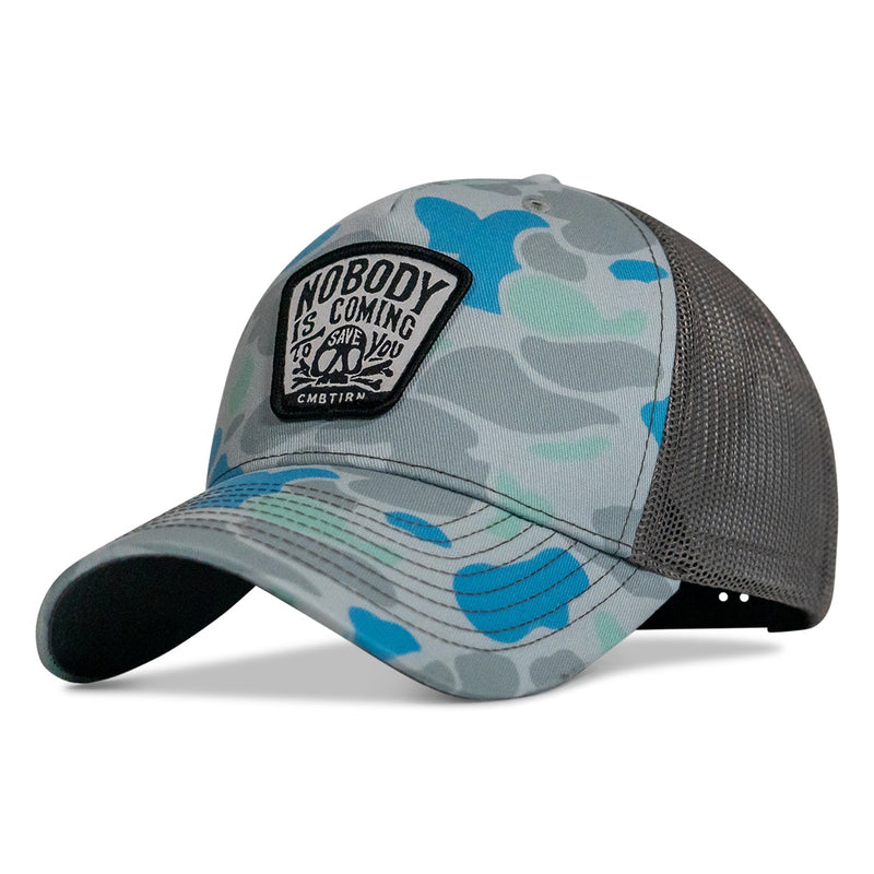 Load image into Gallery viewer, Nobody Is Coming To Save You Skull Patch Snapback Hat