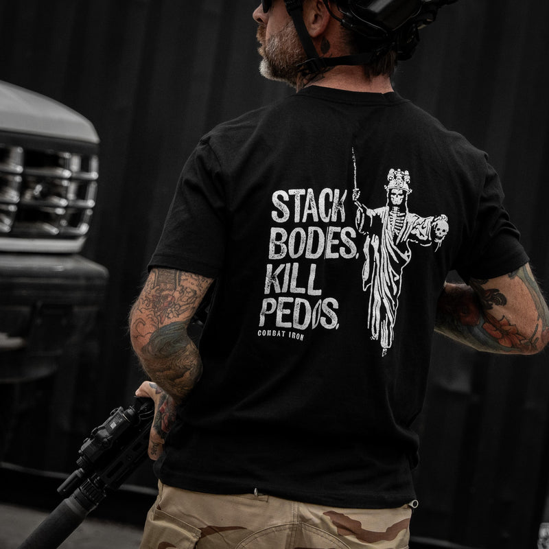 Load image into Gallery viewer, Stack Bodies. Kill Pedos. Men's T-Shirt