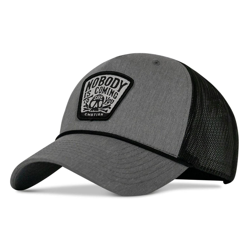 Load image into Gallery viewer, Nobody Is Coming To Save You Skull Patch Rope Snapback