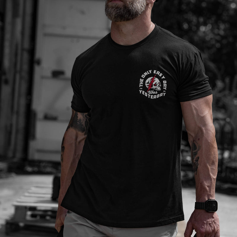 Load image into Gallery viewer, Only Easy Day Was Yesterday Skull Men's T-Shirt