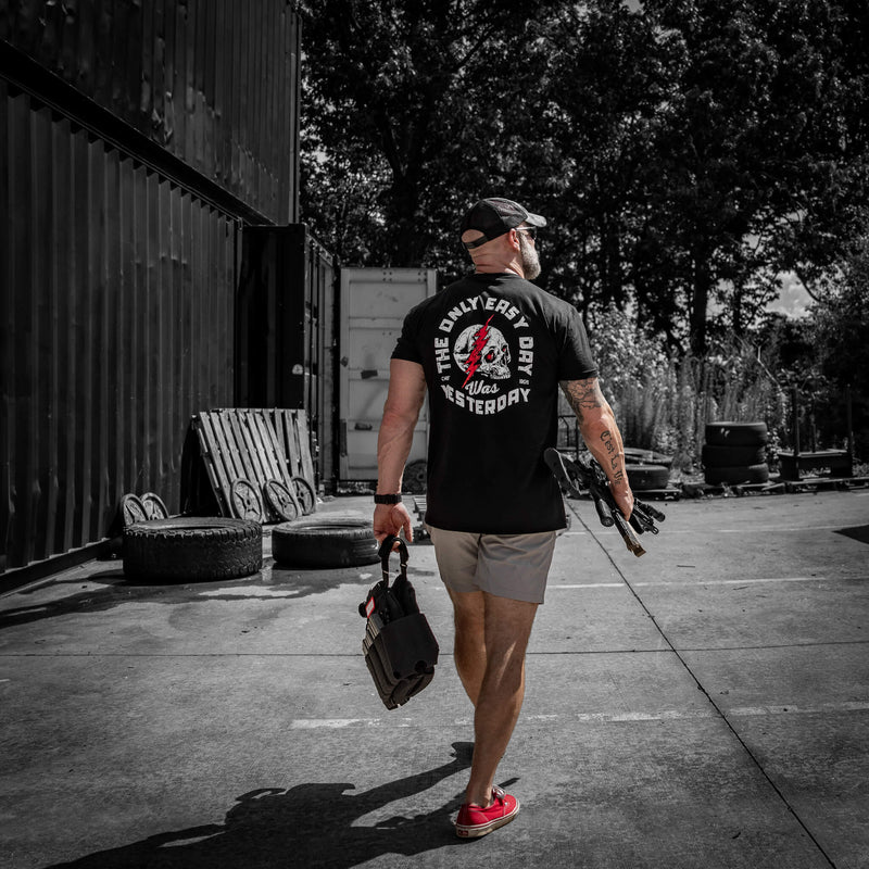 Load image into Gallery viewer, Only Easy Day Was Yesterday Skull Men's T-Shirt