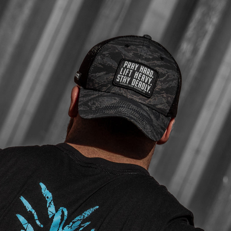 Load image into Gallery viewer, Pray Hard. Lift Heavy. Stay Deadly. Patch Original Ripstop Snapback Hat