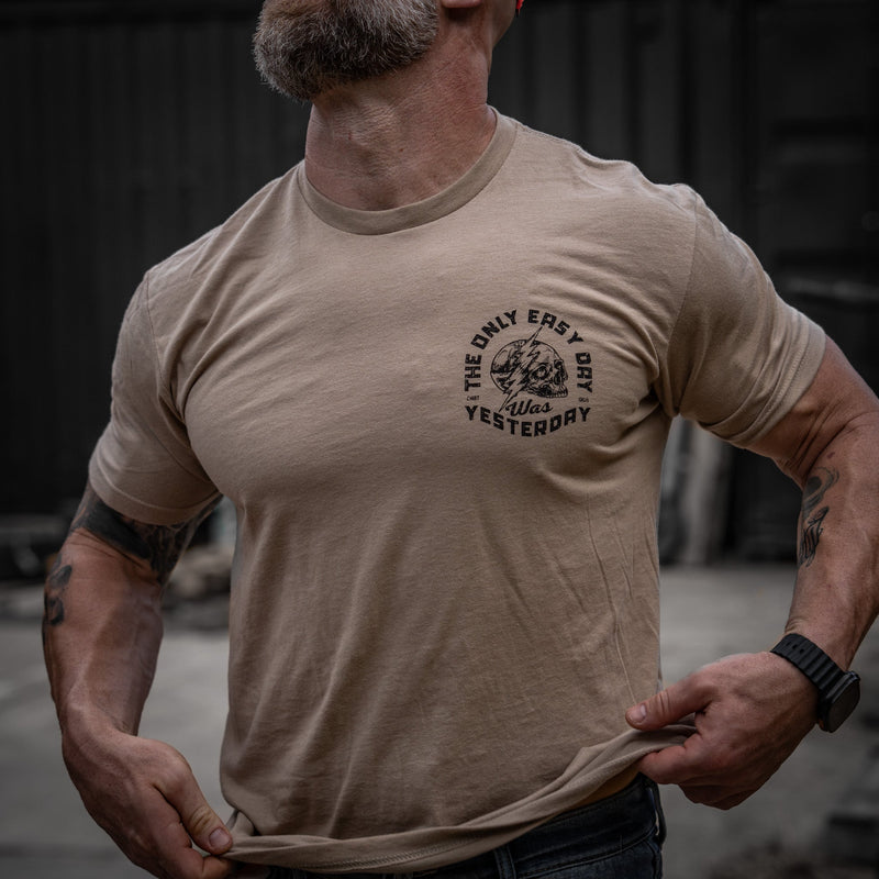 Load image into Gallery viewer, Only Easy Day Was Yesterday Skull Men's T-Shirt