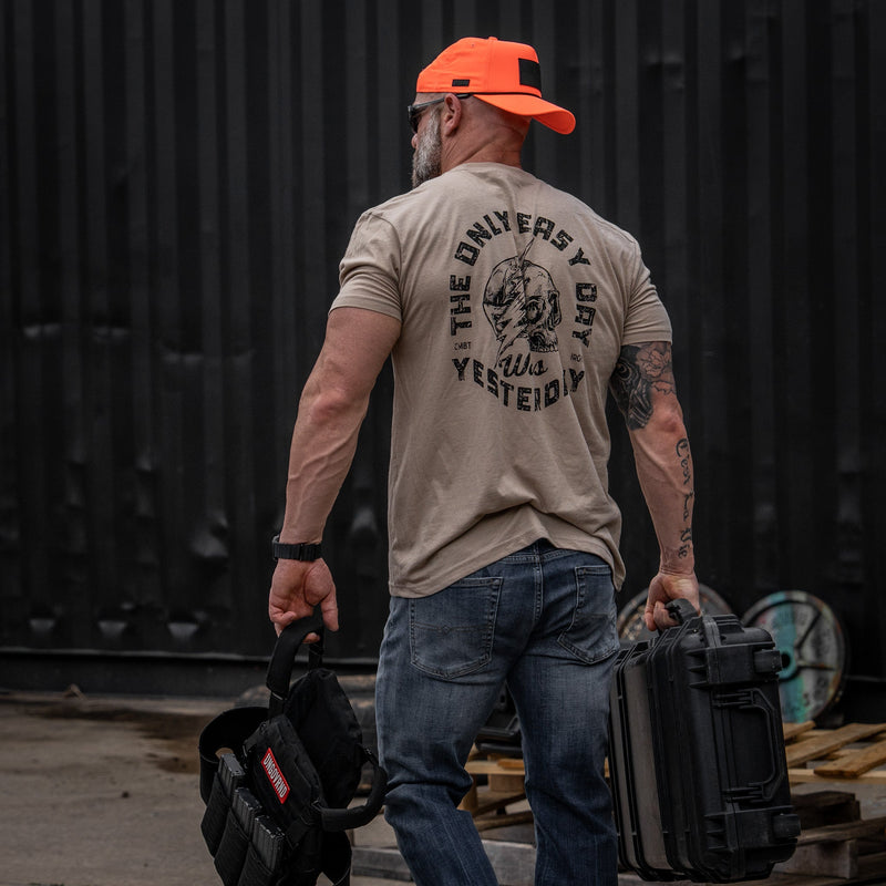 Load image into Gallery viewer, Only Easy Day Was Yesterday Skull Men's T-Shirt