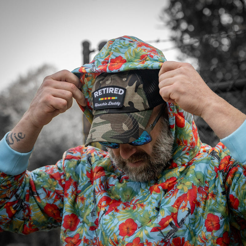 Load image into Gallery viewer, Retired Hoochie Daddy Veteran Patch Ripstop Tactical Mesh Snapback Hat