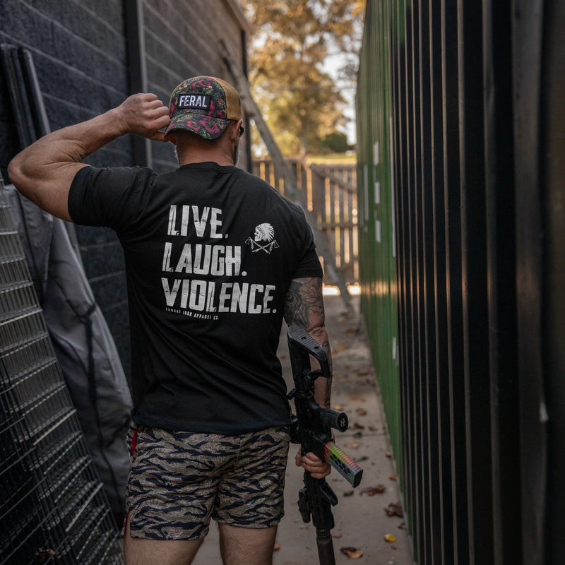Load image into Gallery viewer, Live. Laugh. Violence. Men's T-Shirt