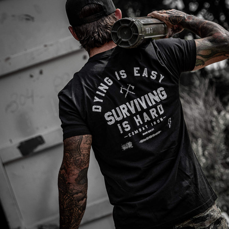 Load image into Gallery viewer, Dying is Easy. Surviving Is Hard Men's T-Shirt