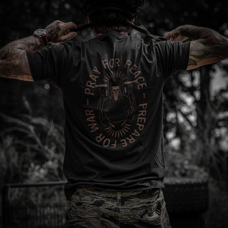 Load image into Gallery viewer, Pray For Peace. Prepare For War. Men's T-Shirt