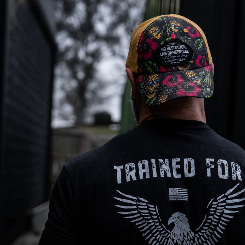 Load image into Gallery viewer, No Hesitation. Live Dangerous Patch Tactical Ripstop Mesh Snapback Hat
