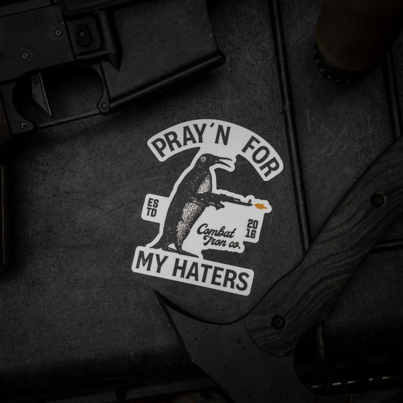 Load image into Gallery viewer, Pray'n For My Haters Penguin Decal