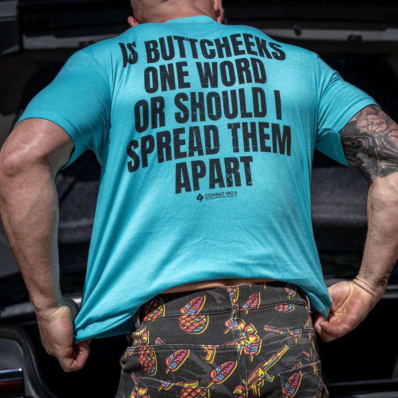Load image into Gallery viewer, Is Buttcheeks One Word Or Should I Spread Them Apart Men's T-Shirt