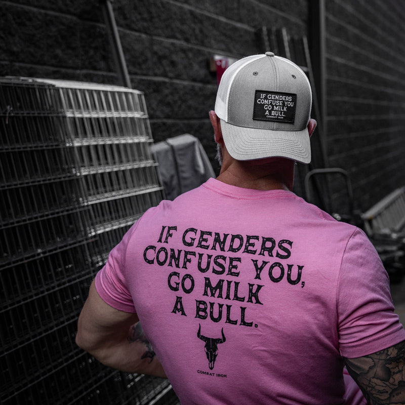 Load image into Gallery viewer, If Genders Confuse You, Go Milk A Bull Patch Snapback Hat