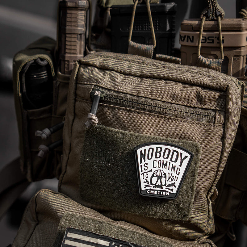 Load image into Gallery viewer, Nobody Is Coming To Save You Skull PVC Velcro Patch