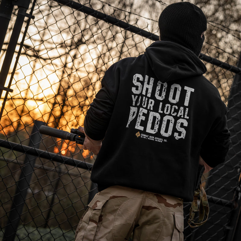 Load image into Gallery viewer, Shoot Your Local Pedo Fleece Lined Hoodies