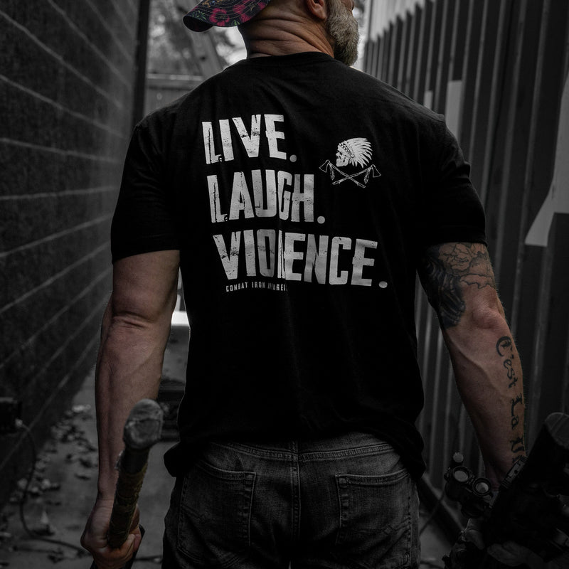 Load image into Gallery viewer, Live. Laugh. Violence. Men's T-Shirt