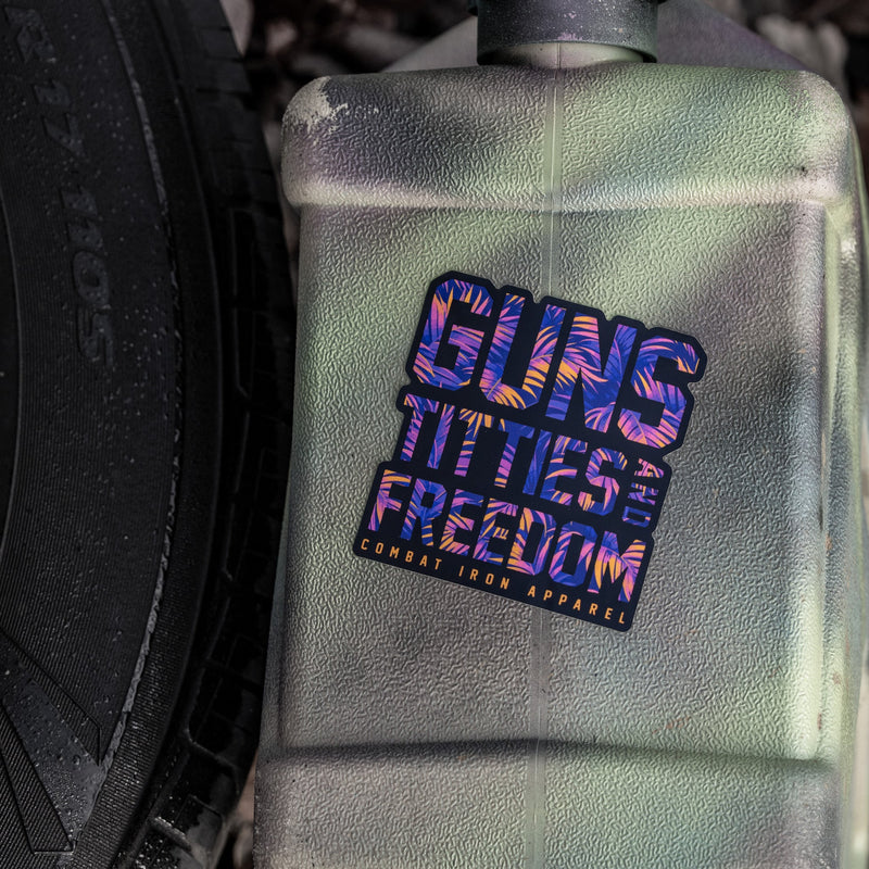 Load image into Gallery viewer, Guns, Titties and Freedom Floral Decal