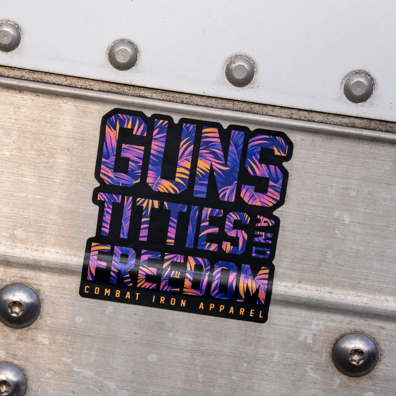 Load image into Gallery viewer, Guns, Titties and Freedom Floral Decal
