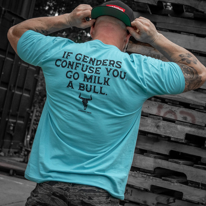 Load image into Gallery viewer, If Genders Confuse You, Go Milk a Bull Men's T-Shirt