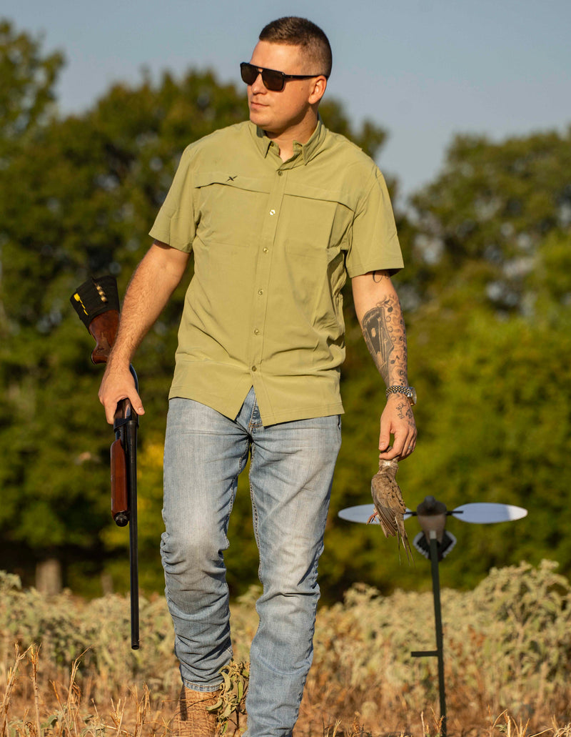 Load image into Gallery viewer, Short Sleeve Solid Lifestyle Button Down w/ REPEL-X