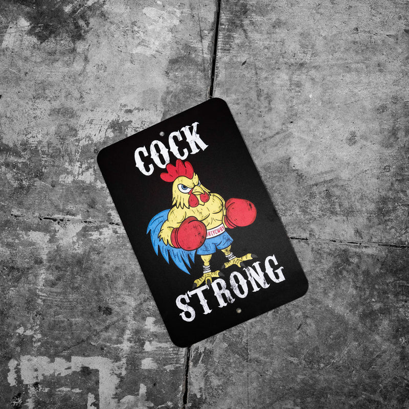 Load image into Gallery viewer, Cock Strong Wall Mounted Metal Sign