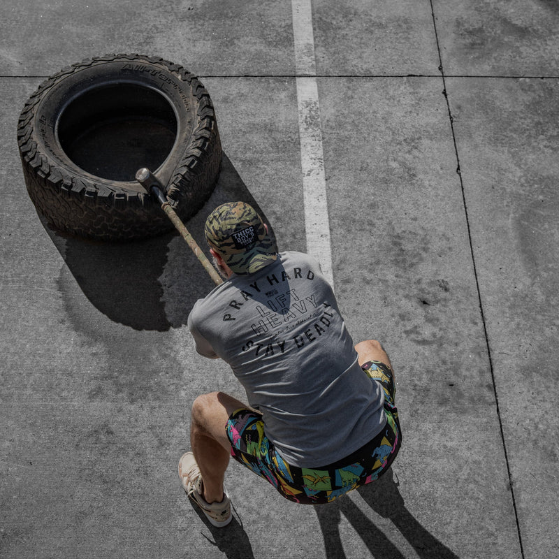 Load image into Gallery viewer, Pray Hard. Lift Heavy. Stay Deadly. Men's T-Shirt