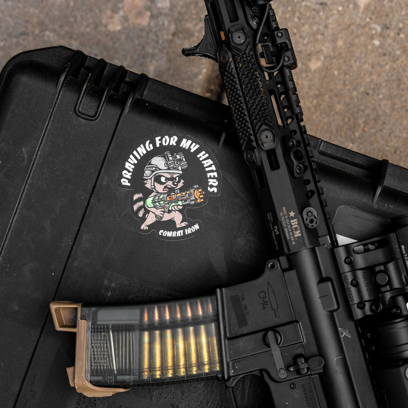 Load image into Gallery viewer, Prayin' for my haters Racoon Decal