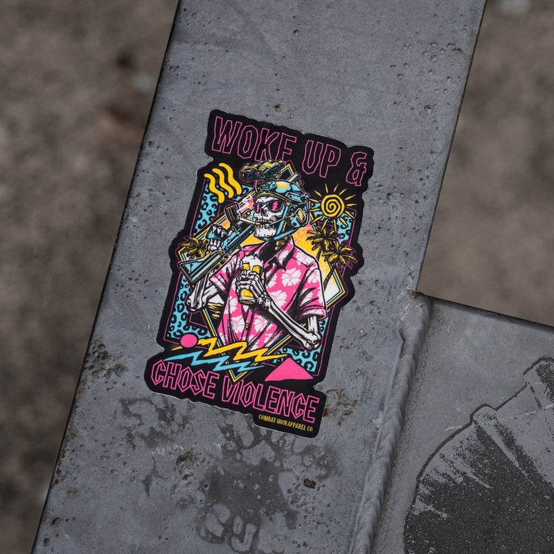 Load image into Gallery viewer, Woke Up & Chose Violence Decal Sticker