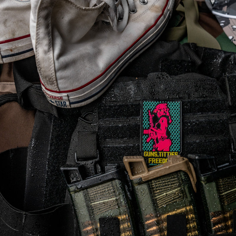 Load image into Gallery viewer, Guns, Titties, Freedom Retro PVC Patch