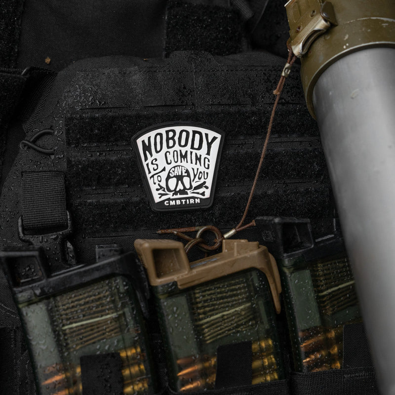 Load image into Gallery viewer, Nobody Is Coming To Save You Skull PVC Velcro Patch