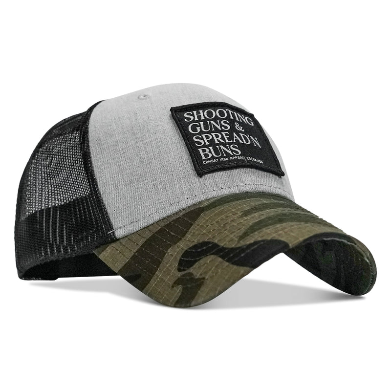 Load image into Gallery viewer, Shooting Guns & Spread'n Buns Patch Snapback Hat