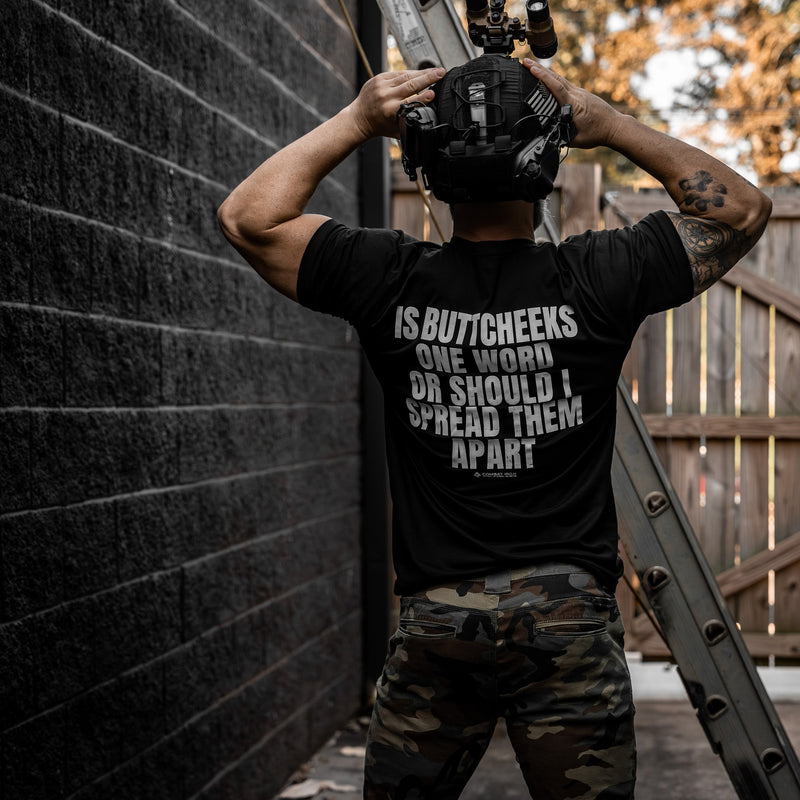 Load image into Gallery viewer, Is Buttcheeks One Word Or Should I Spread Them Apart Men's T-Shirt