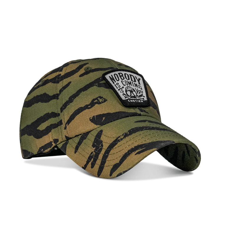 Load image into Gallery viewer, Nobody Is Coming To Save You Skull Patch Ripstop Snapback