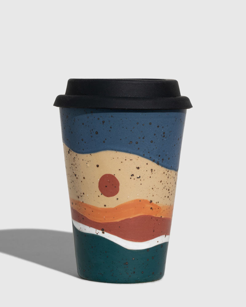 Load image into Gallery viewer, 12 oz. Stoneware Travel Mug