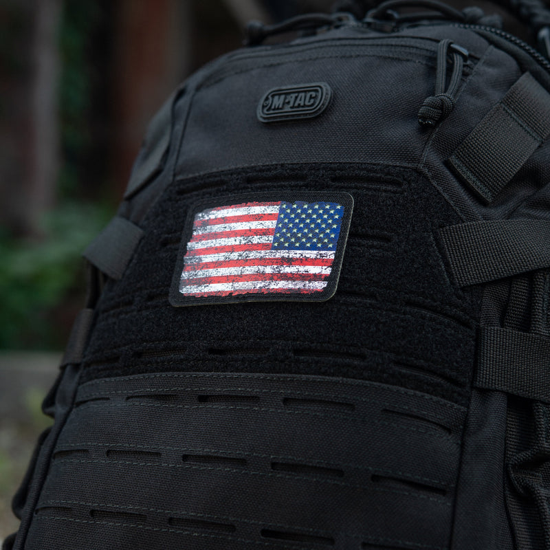 Load image into Gallery viewer, M-Tac patch U.S. Flag Reverse Vintage (3x2inches) Black/GID