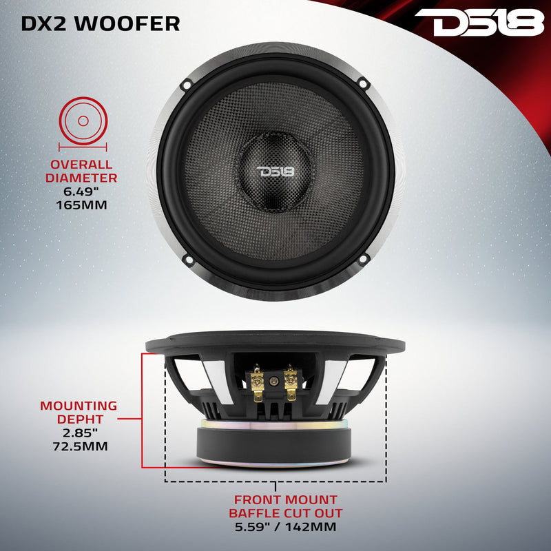 Load image into Gallery viewer, DX 6.5" 2- Way Component Speaker System With Kevlar Cone 230 Watts Rms 4-Ohm