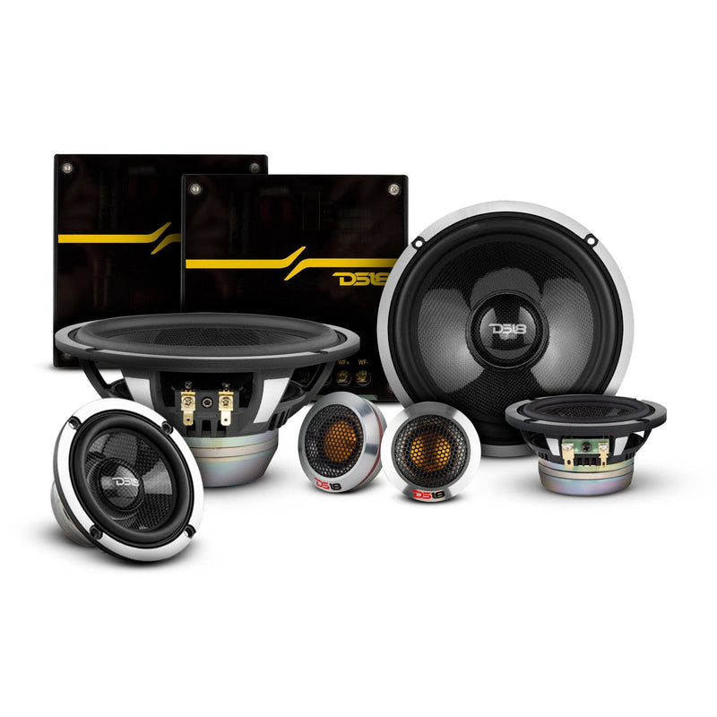 Load image into Gallery viewer, DX 6.5" 3- Way Neodymium Component Speaker System With Carbon Fiber Cone 290 Watts Rms 4-Ohm