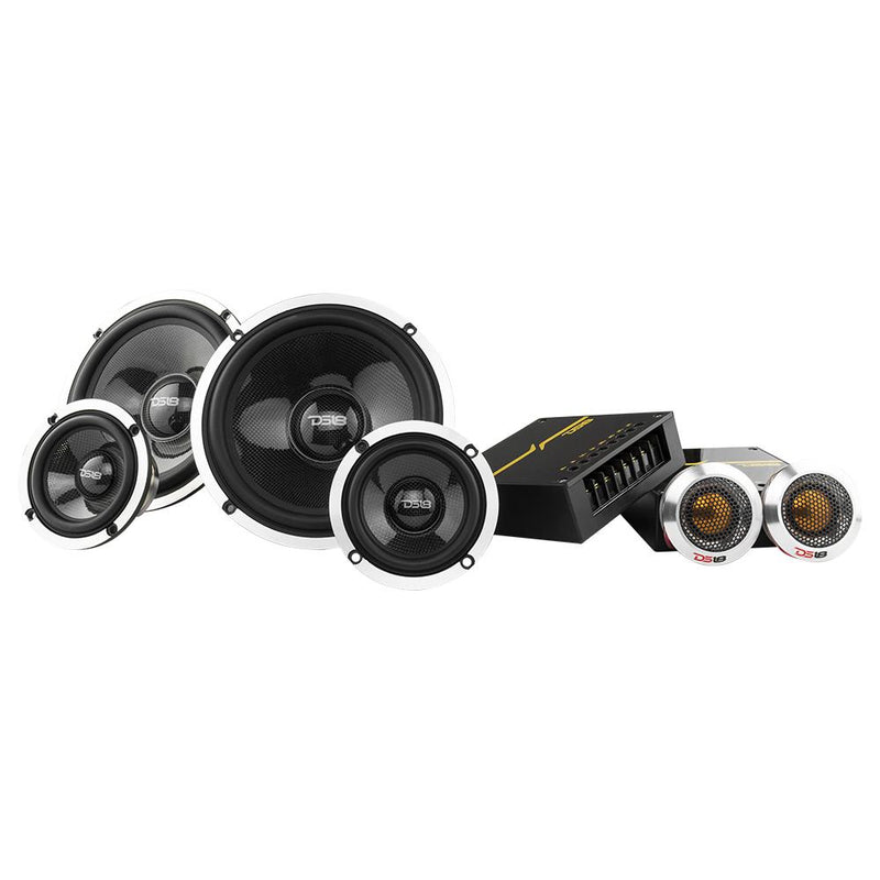 Load image into Gallery viewer, DX 6.5" 3- Way Neodymium Component Speaker System With Carbon Fiber Cone 290 Watts Rms 4-Ohm