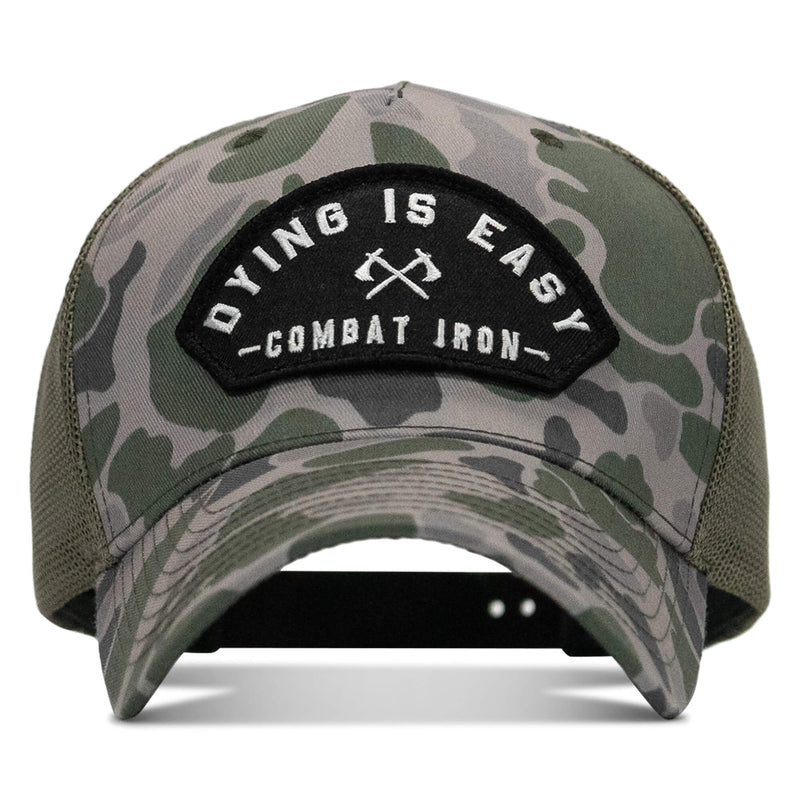 Load image into Gallery viewer, Dying Is Easy Arched Patch Snapback Hat