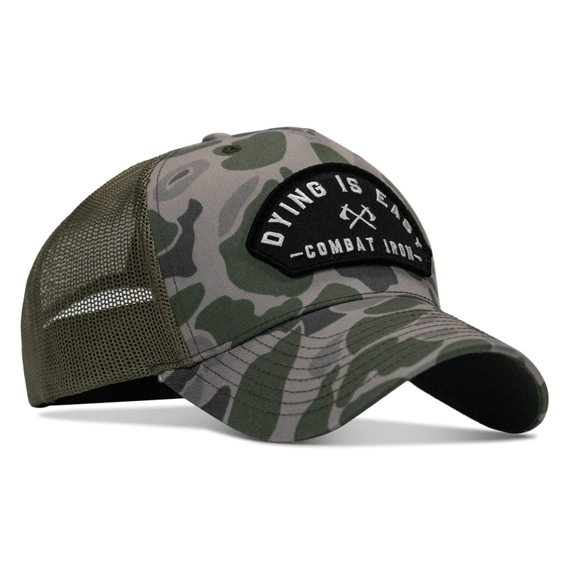 Load image into Gallery viewer, Dying Is Easy Arched Patch Snapback Hat