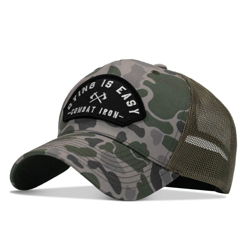 Load image into Gallery viewer, Dying Is Easy Arched Patch Snapback Hat